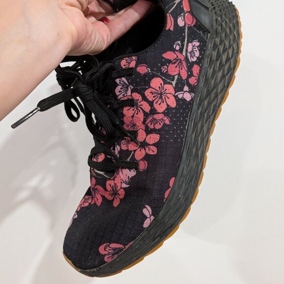 No Bull Cherry Blossom Pattern Ripstop Ahtletic Shoes Black Pink Size 9.5 - Picture 6 of 7